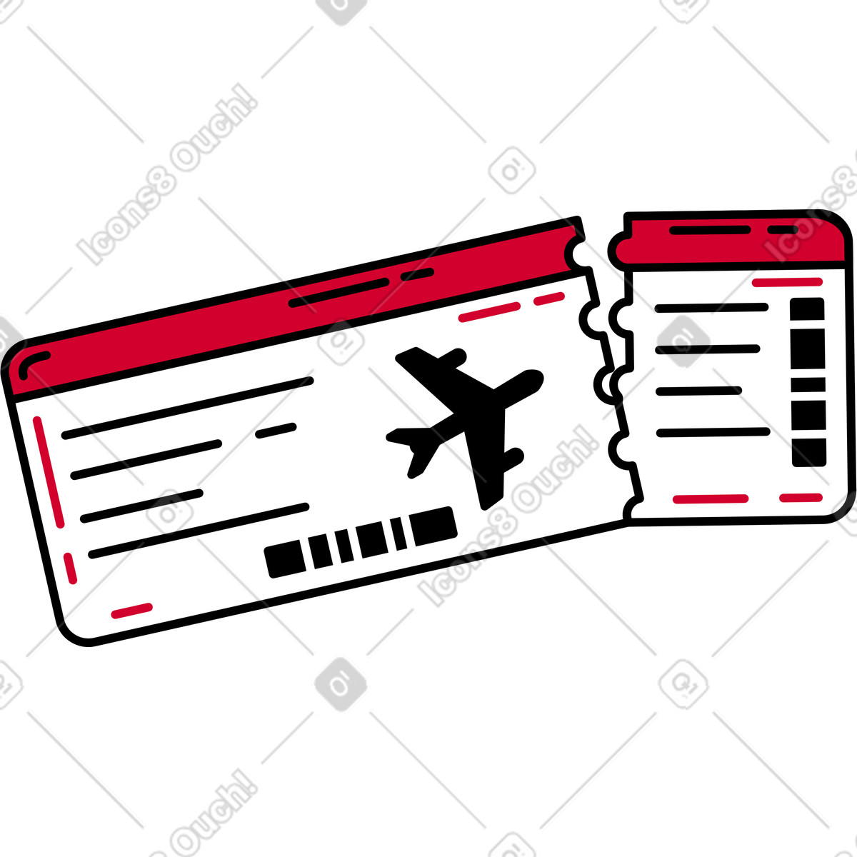 Biglietto aereo illustrazione in stile Ruby scarica in PNG, SVG