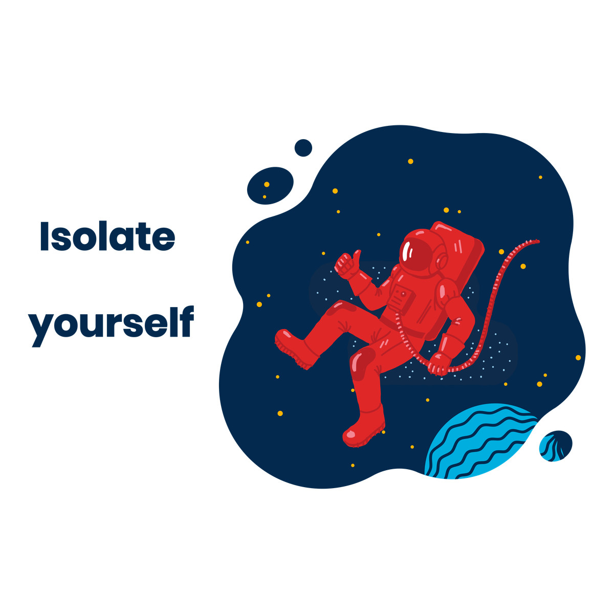 Иллюстрация Isolate yourself... in the space в стиле Cherry — скачать в форматах PNG, SVG