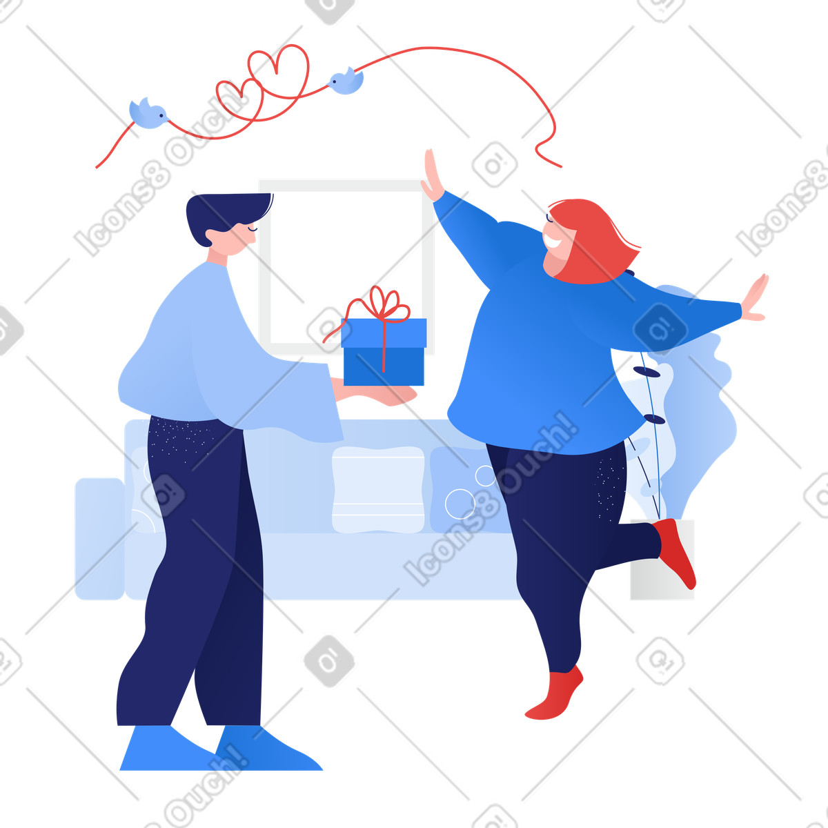È tempo per il presente illustrazione in stile Clip scarica in PNG, SVG