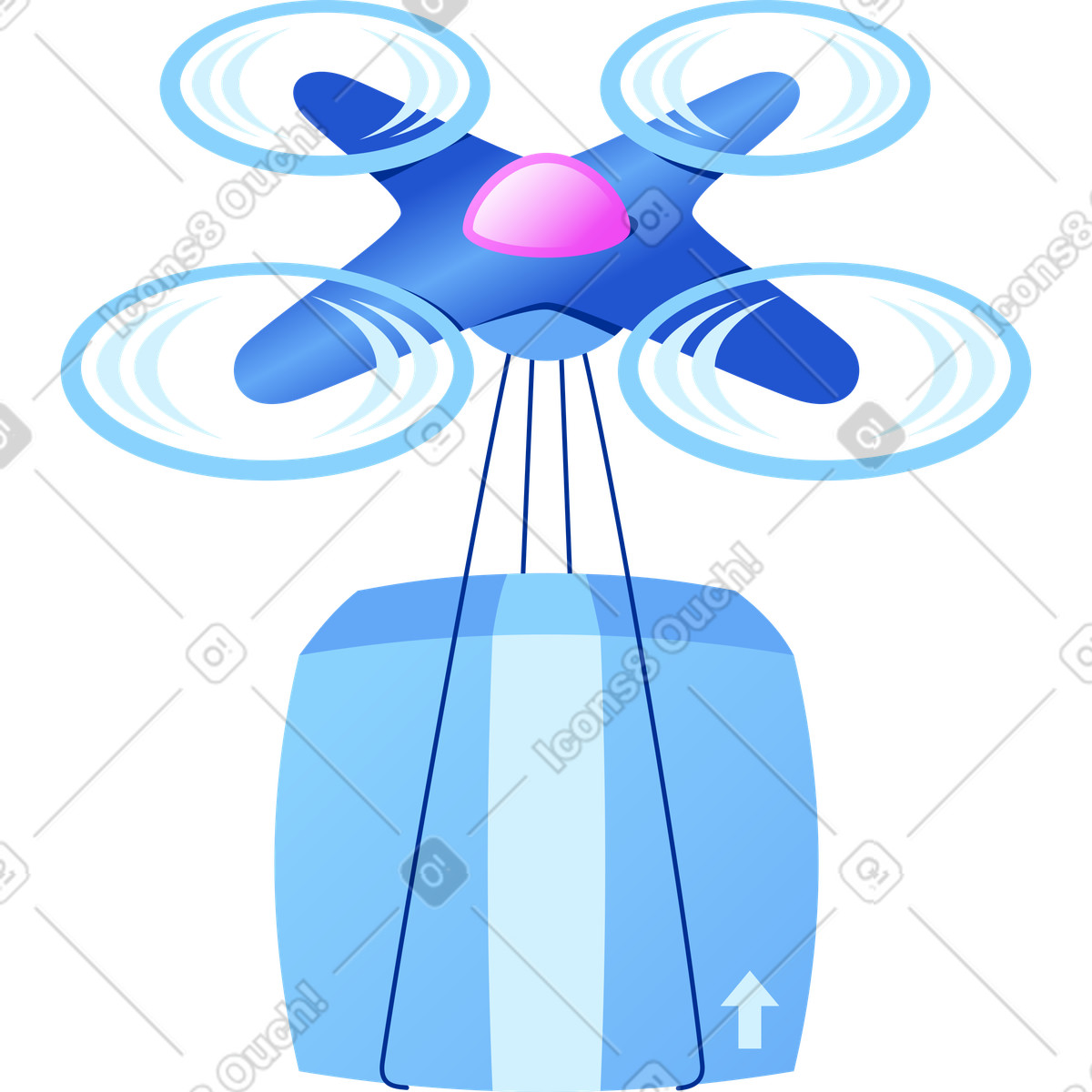 Ilustração de Drone with parcel em no estilo Glossy para baixar em PNG, SVG