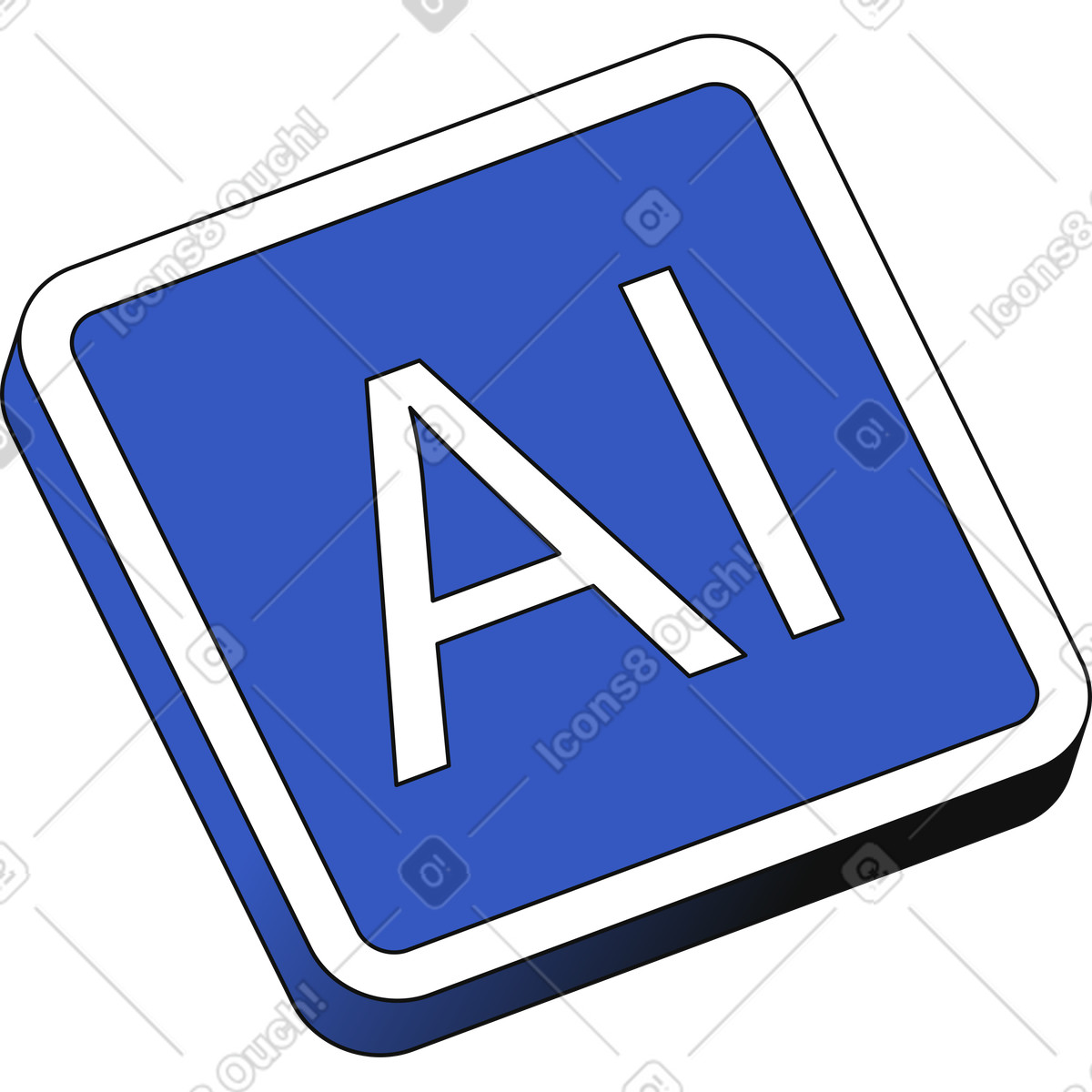 Illustration Icône de l'intelligence artificielle dans le style Techny à télécharger aux formats PNG, SVG