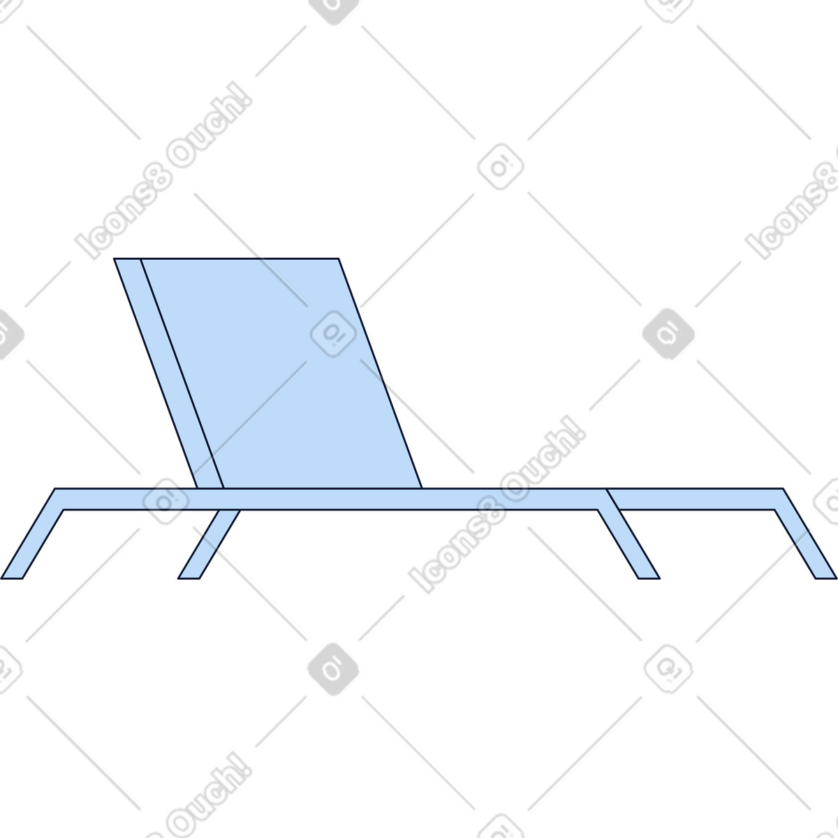 Sun lounger illustration in Flexy style download in PNG, SVG