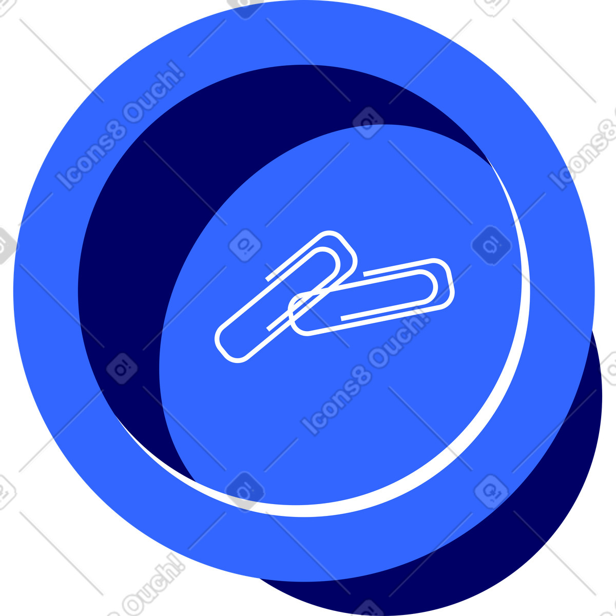 Ilustración Paper clips on small plate top view en estilo Lounge a descargar en PNG y SVG