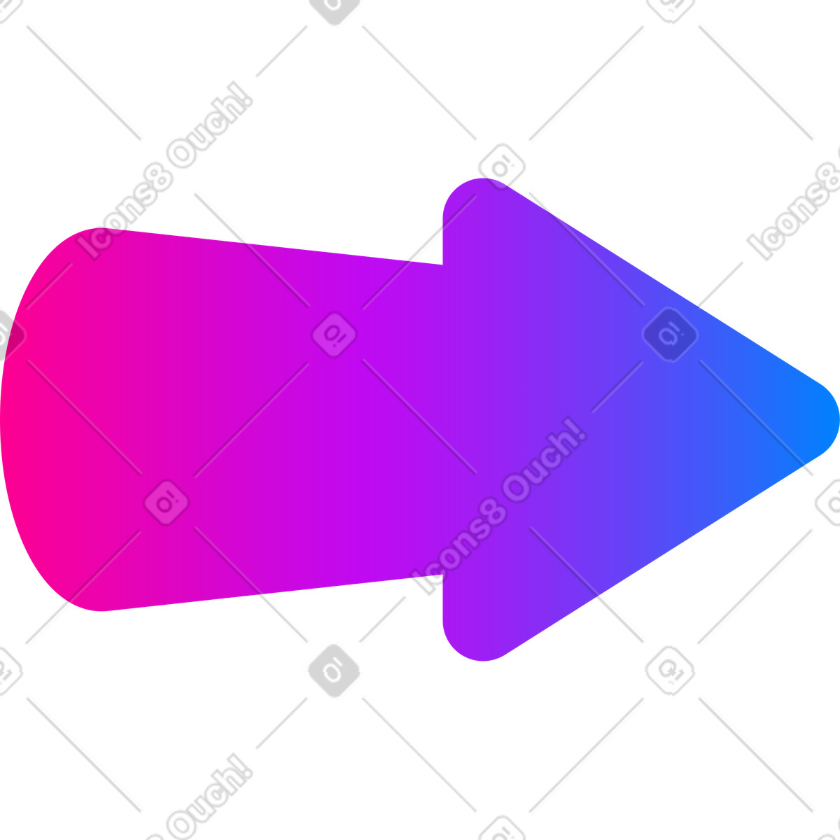 Freccia con gradiente illustrazione in stile Vibrant scarica in PNG, SVG