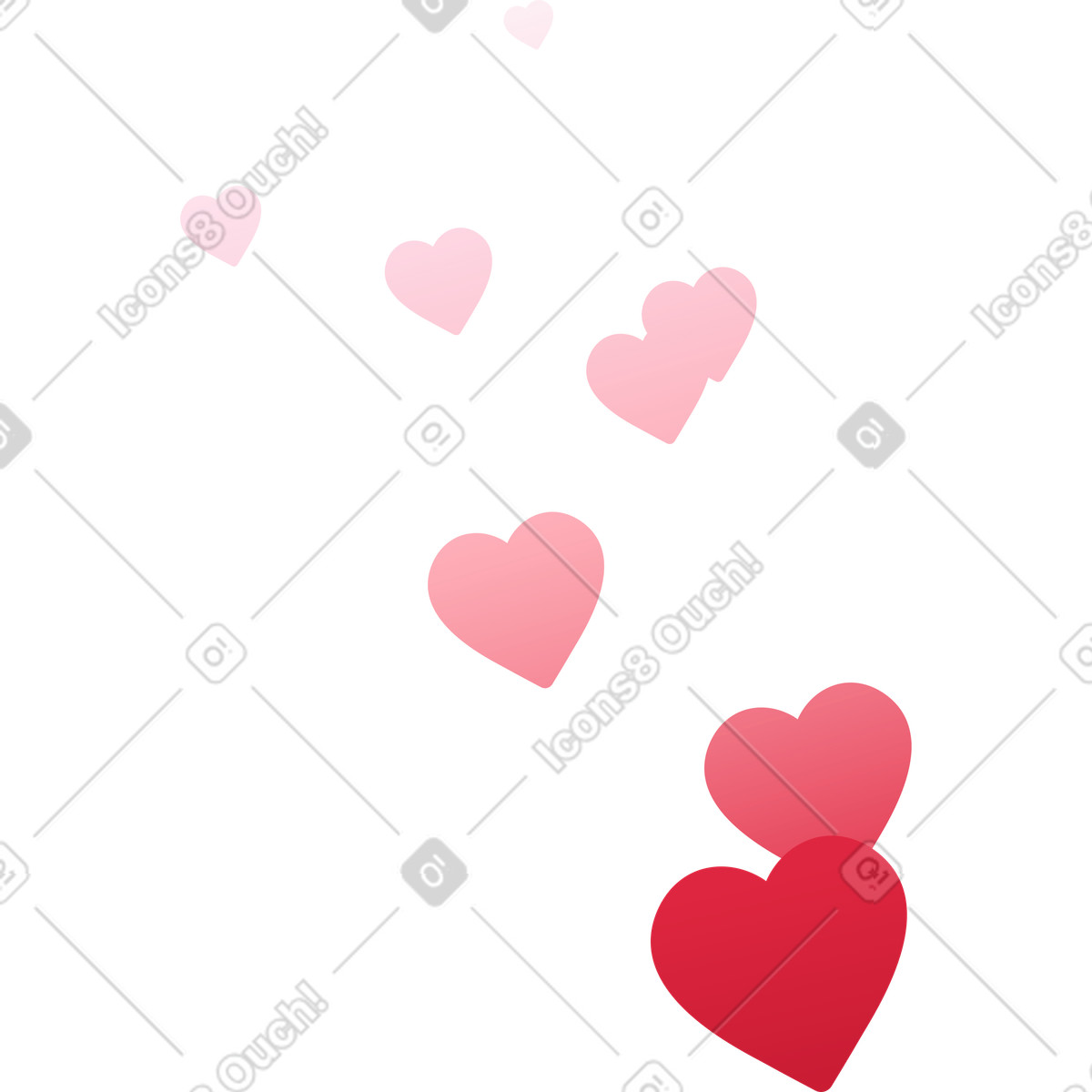 Cuori rossi illustrazione in stile Fizzy scarica in PNG, SVG