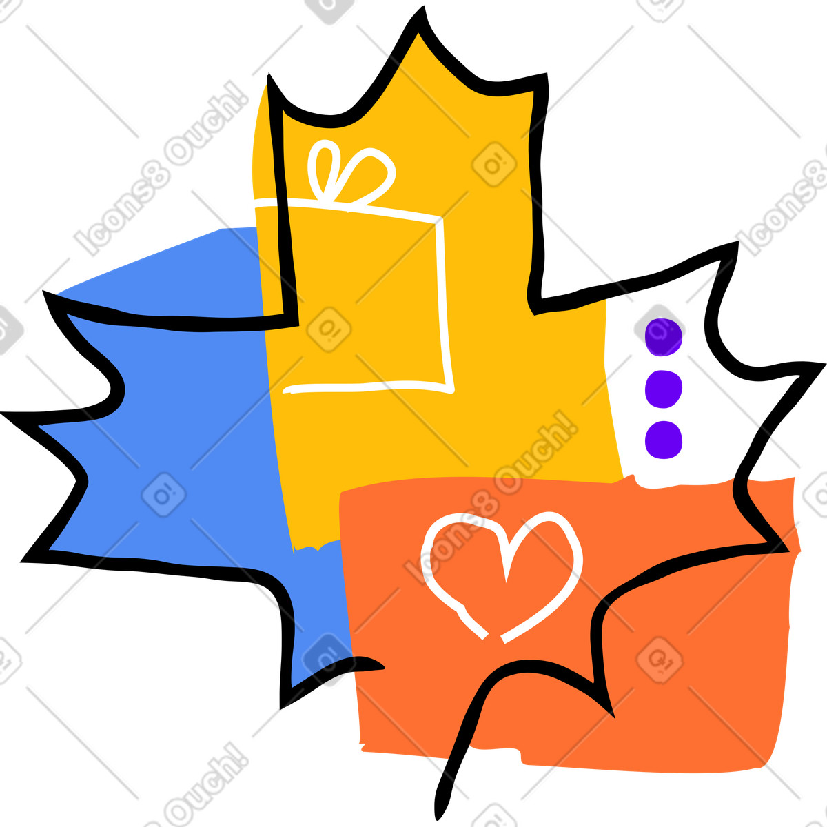 Puzzle スタイルの 感謝祭の日のカエデの葉 のイラストをPNG、SVG形式でダウンロード