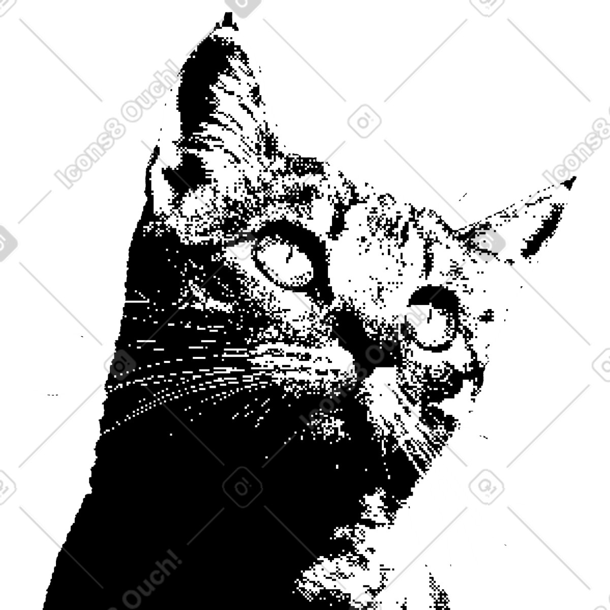 Bitmap スタイルの Сat のイラストをPNG、SVG形式でダウンロード