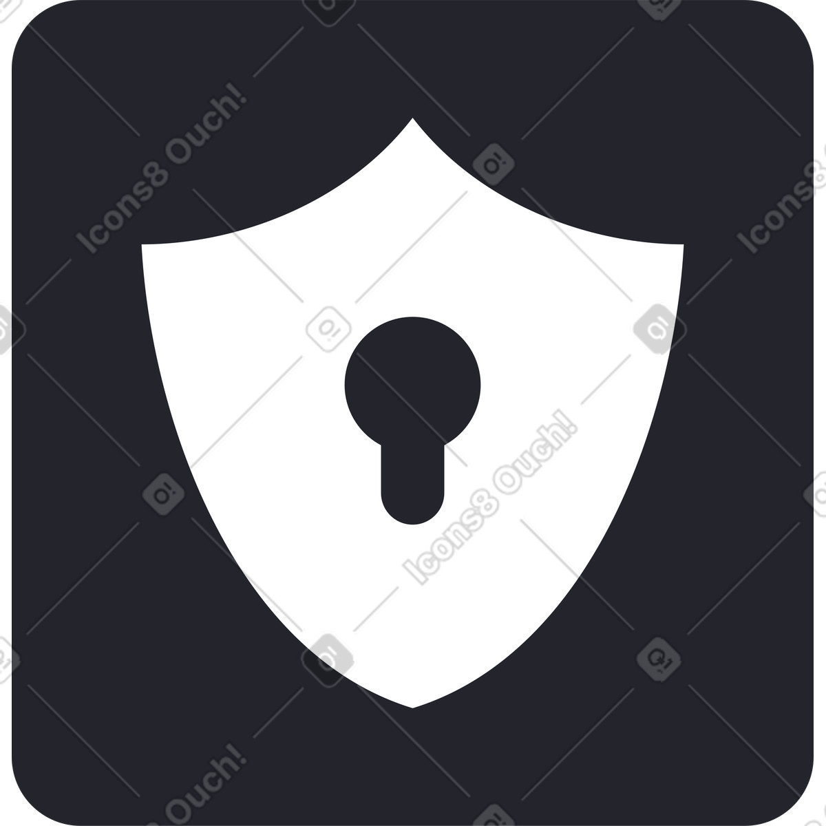 Ilustración Icono de seguridad rectangular negro en estilo Grapy a descargar en PNG y SVG