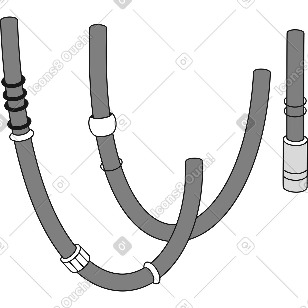 Hoses with plastic fasteners for simple wire management and organization-Illustration im Futuristic-Stil als Download in PNG, SVG