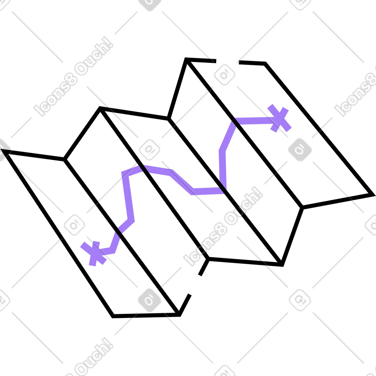 Treusure map illustration in Amethyst style download in PNG, SVG