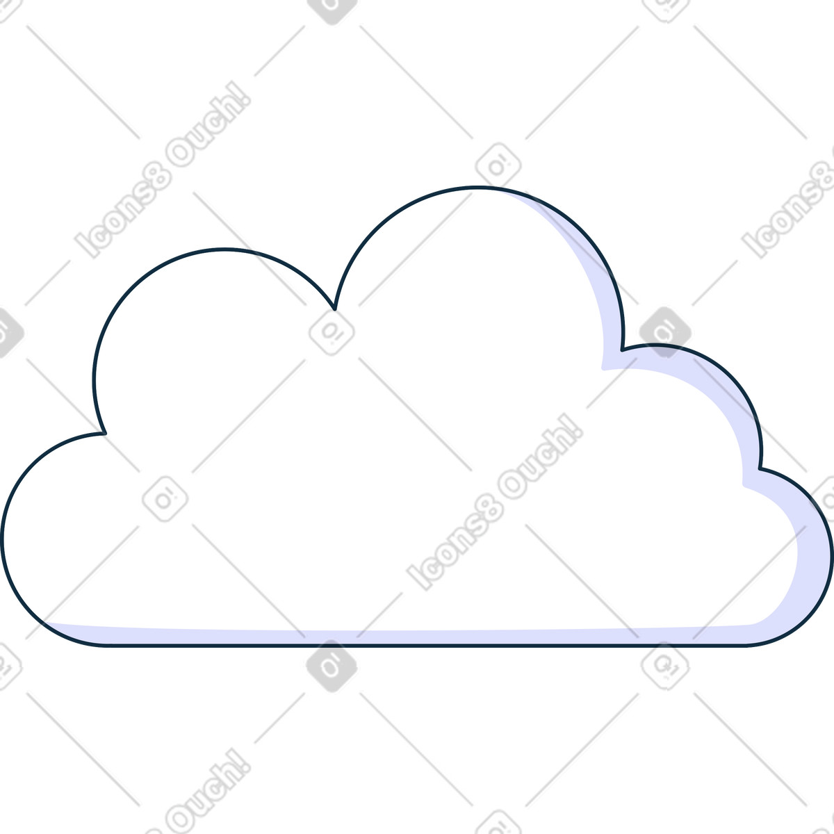Wolke-Illustration im Bubble gum-Stil als Download in PNG, SVG