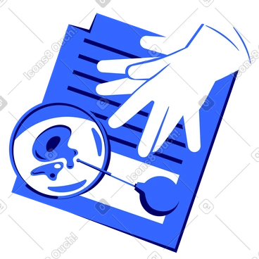 Bio-science research papers and gloves PNG, SVG
