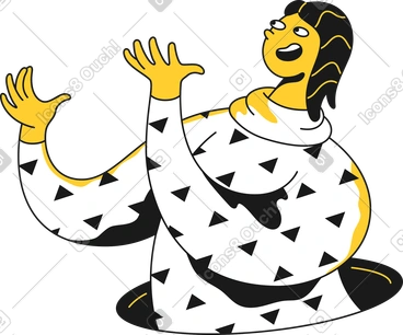 Man in hoodie raised his hands PNG, SVG