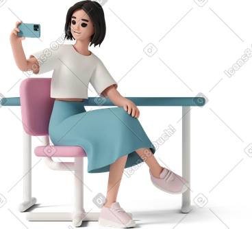 Young woman taking selfie PNG, SVG