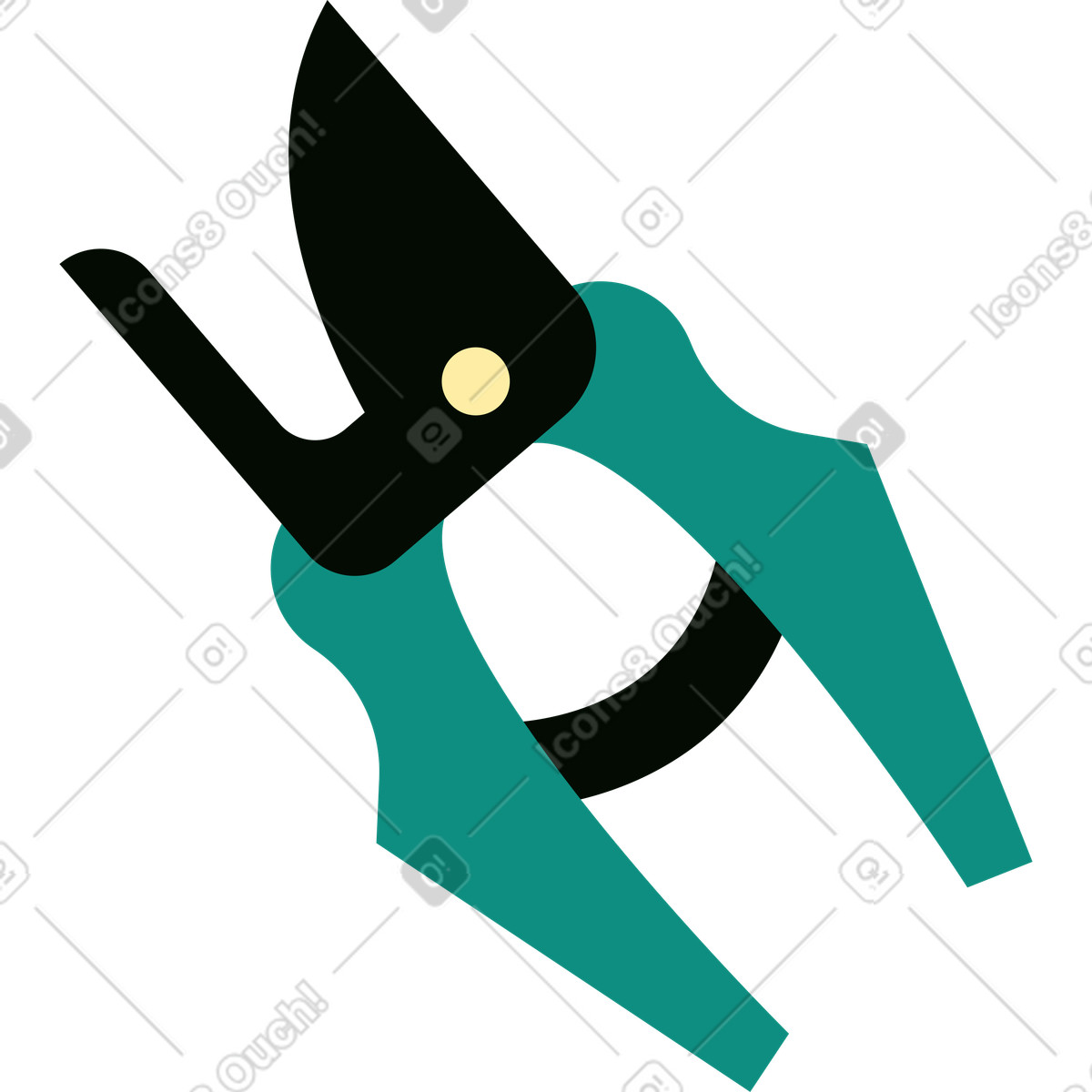 Secateurs illustration in Polar style download in PNG, SVG