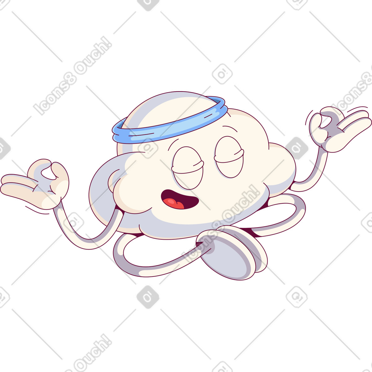 Ilustração de Beige cloud in a blue bandage em PNG e SVG