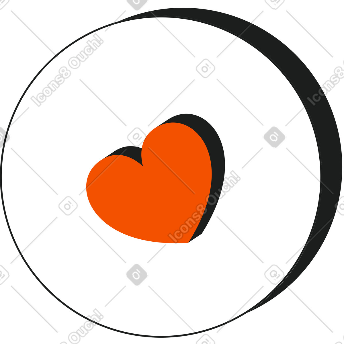 Bolla del cuore illustrazione in stile Strict scarica in PNG, SVG