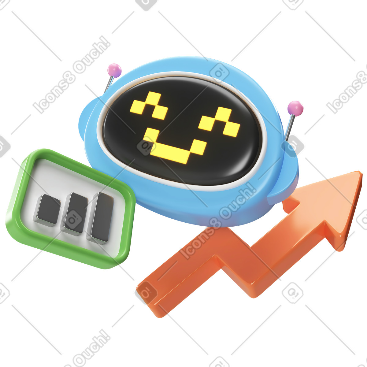 Artificial intelligence automation in data analytics illustration in PNG, SVG