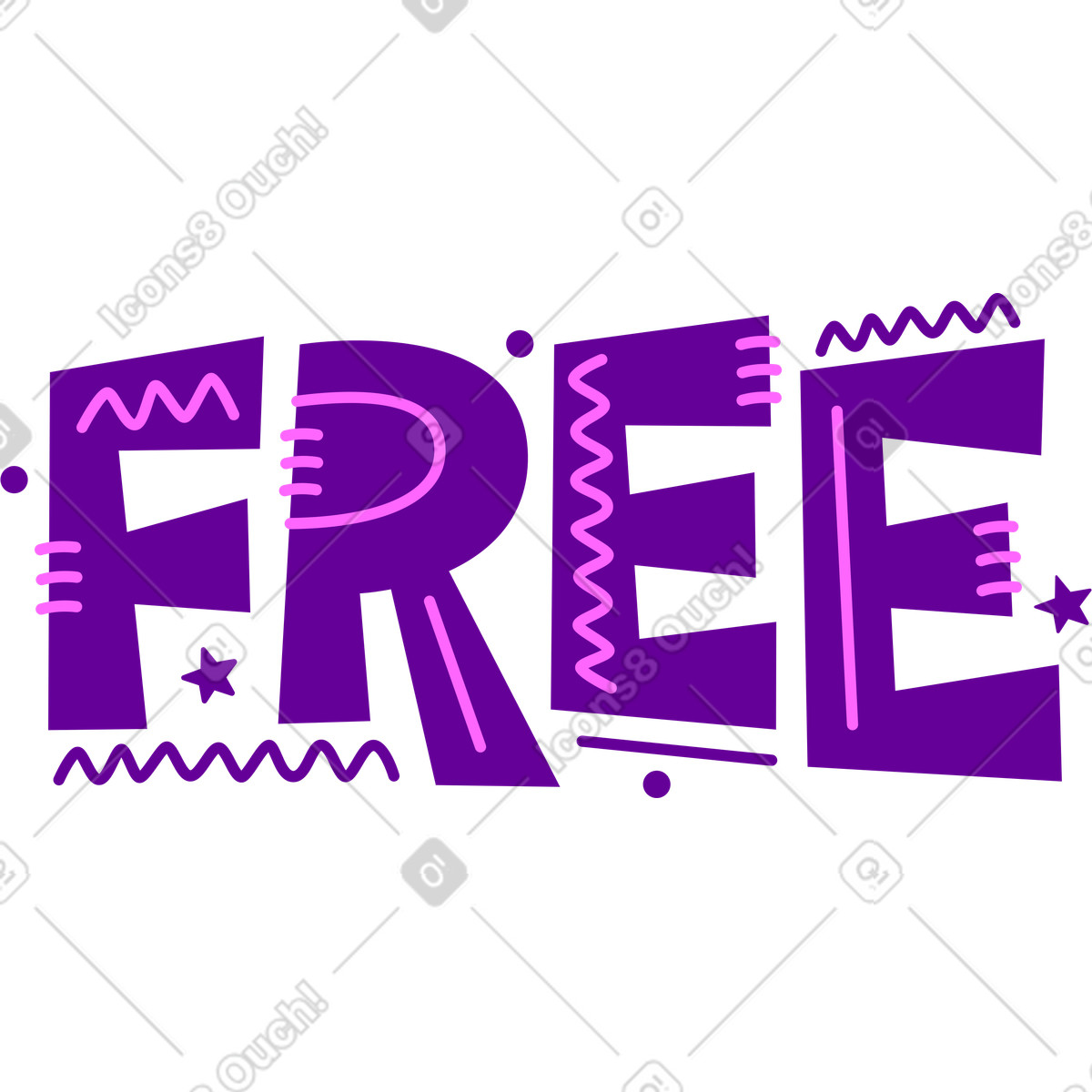 Ilustración Letras gratis con líneas y puntos de texto en estilo Lettering a descargar en PNG SVG
