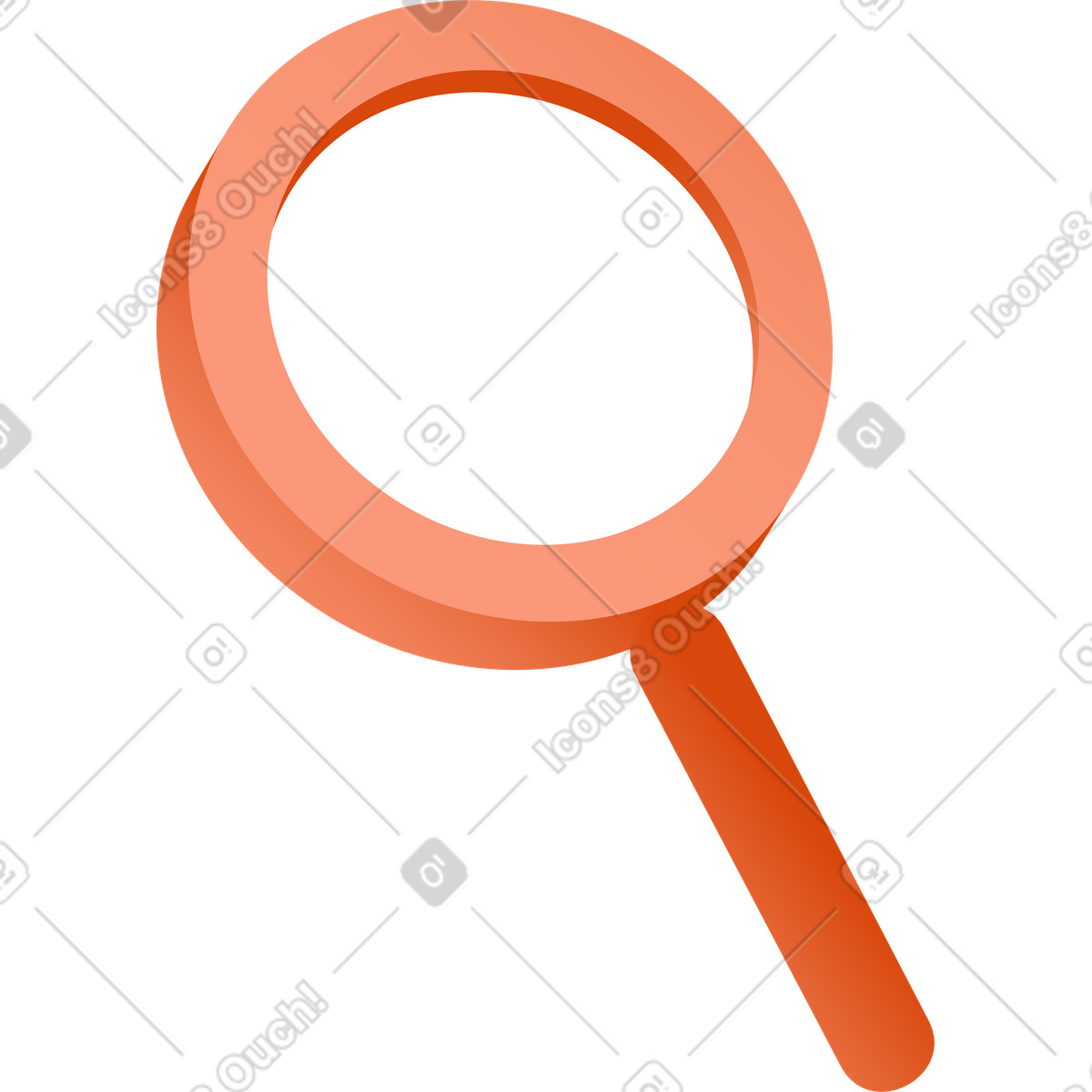 Orange lupe-Illustration im -Stil als Download in PNG, SVG
