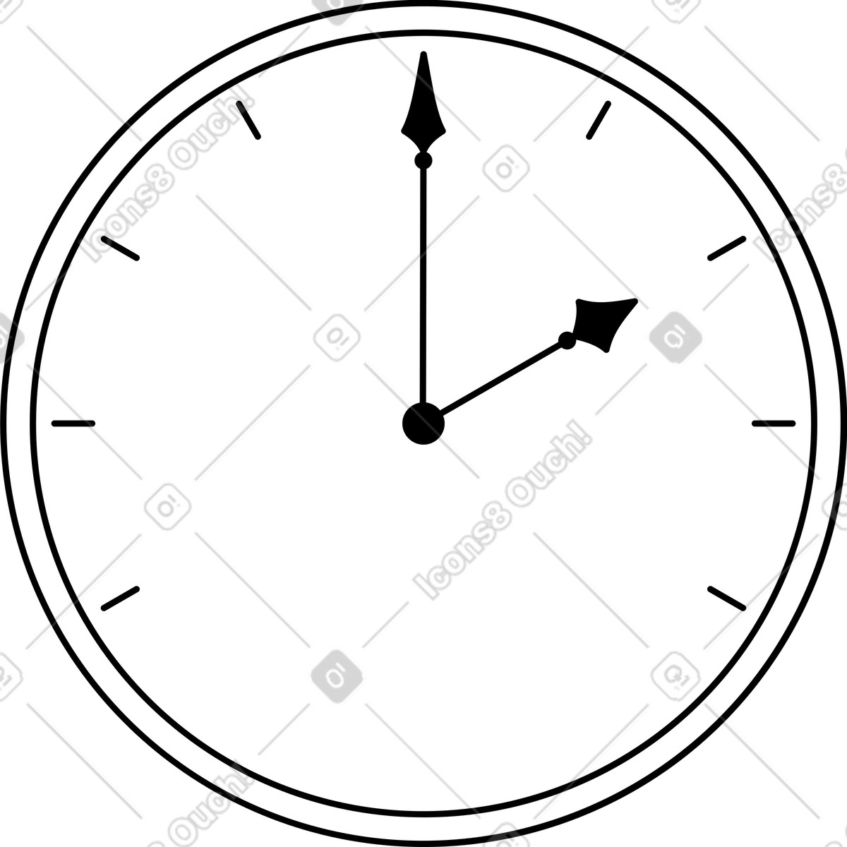 Big wall clock illustration in Transistor style download in PNG, SVG