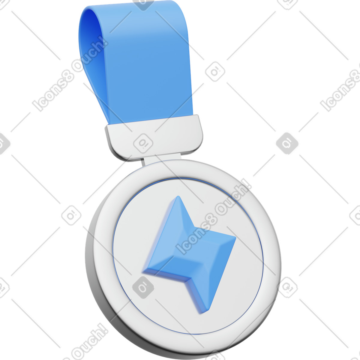 Иллюстрация Performance achievement and speed optimization lightning medal with ribbon в стиле 3D Playful — скачать в форматах PNG, SVG