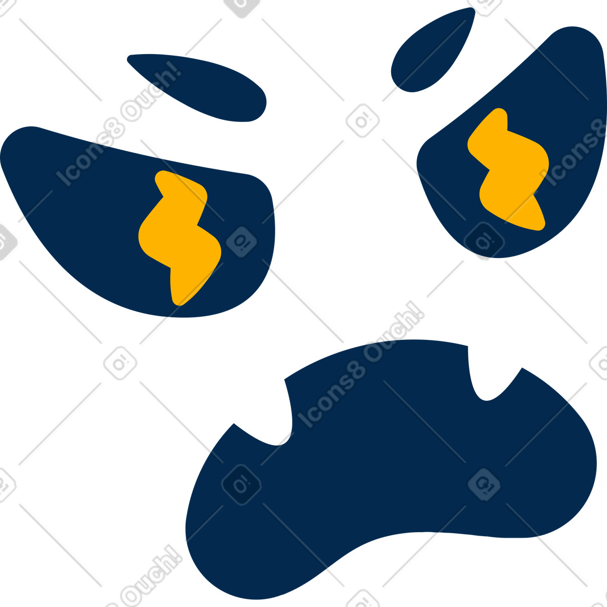 Ilustración Cara enojada en estilo Flame a descargar en PNG y SVG