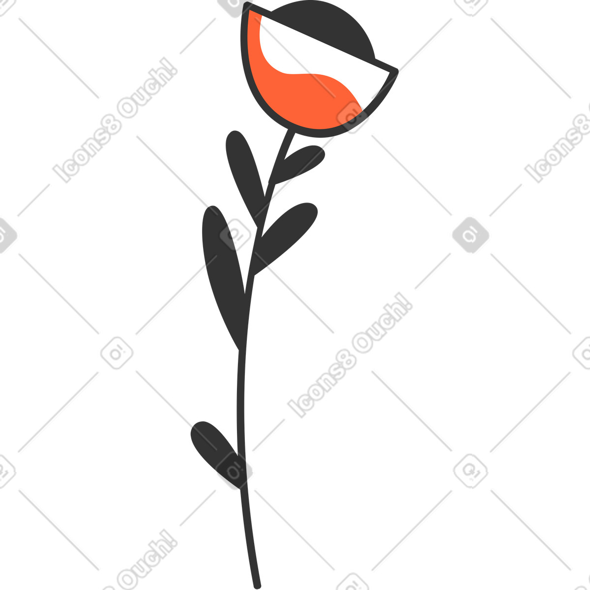 Blume-Illustration im Crayon-Stil als Download in PNG, SVG