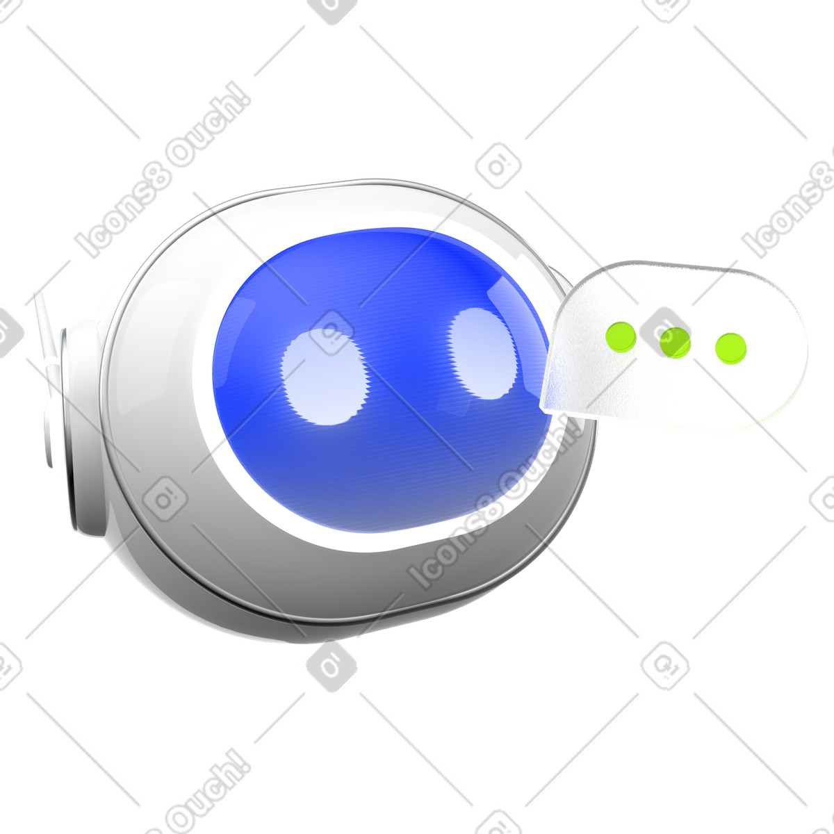 AI assistant with speech bubble, Chatbot communication and customer support icon illustration in 3D Enterprise style download in PNG, SVG
