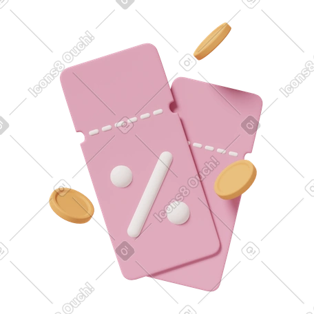 Ilustración 3D Gift coupons en estilo Negocio Casual life a descargar en PNG y SVG