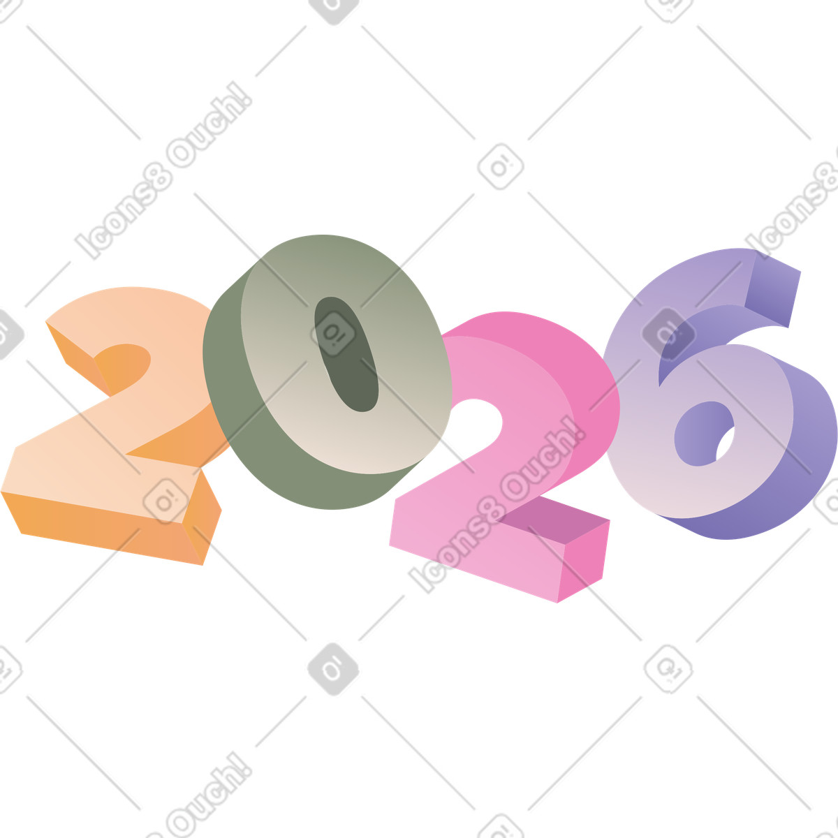 Twenty six year text illustration in Coworking style download in PNG, SVG