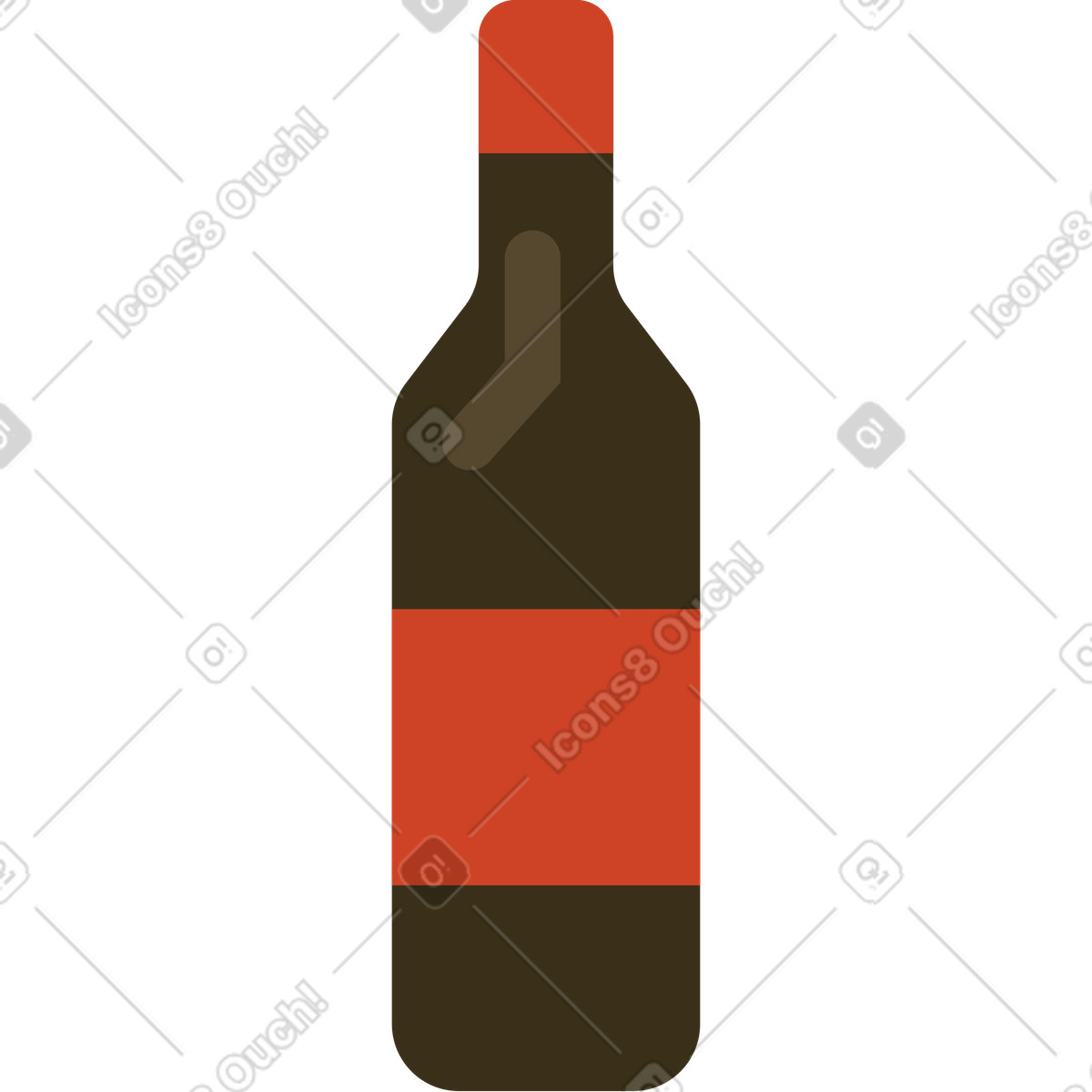 Weinflasche-Illustration im Arabica-Stil als Download in PNG, SVG