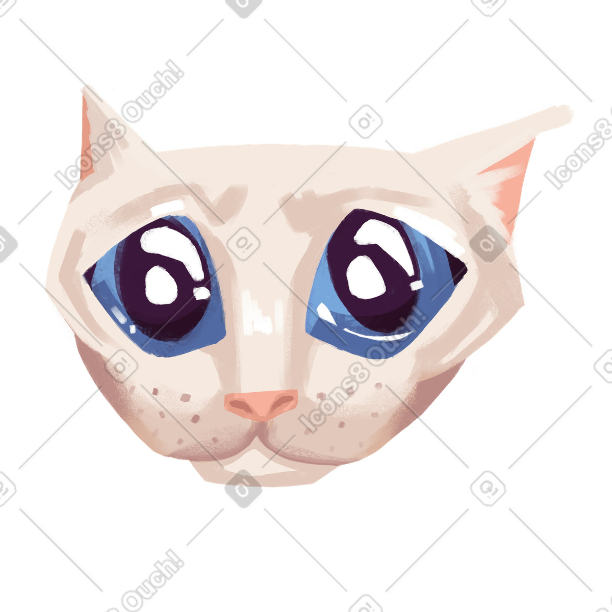 Goofy スタイルの Sad cat のイラストをPNG、SVG形式でダウンロード