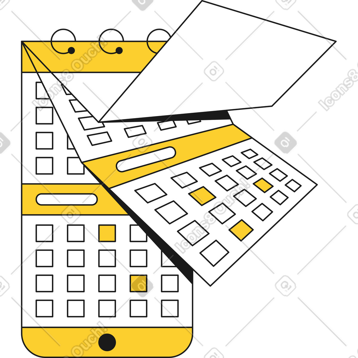 Calendario illustrazione in stile Taxi scarica in PNG, SVG