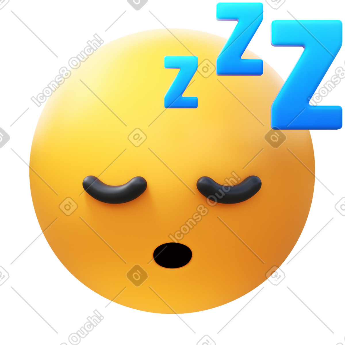 Illustration Sleeping face dans le style 3D Fluency à télécharger aux formats PNG, SVG