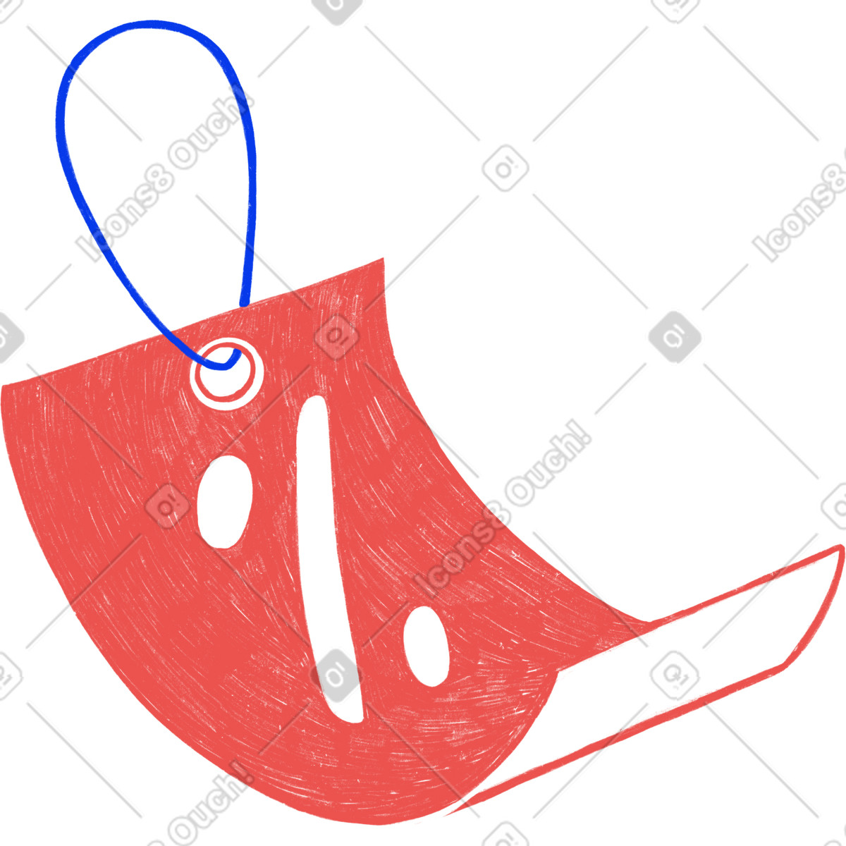 Carta rossa con uno sconto illustrazione in stile Biro scarica in PNG, SVG