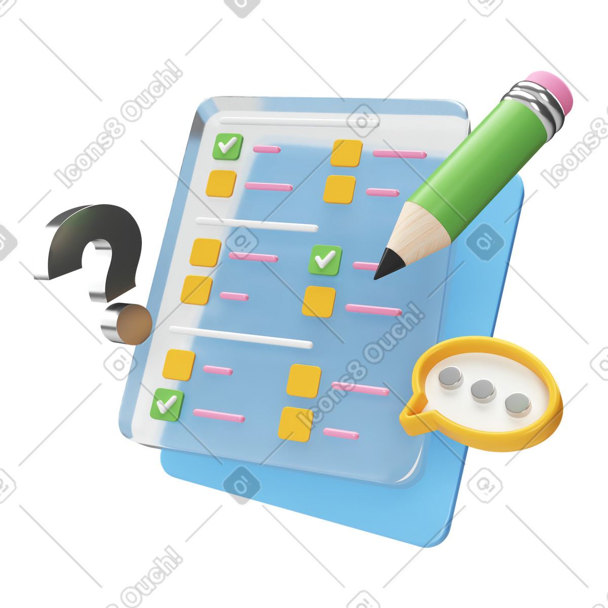 Standardized test as method of assessment illustration in PNG, SVG