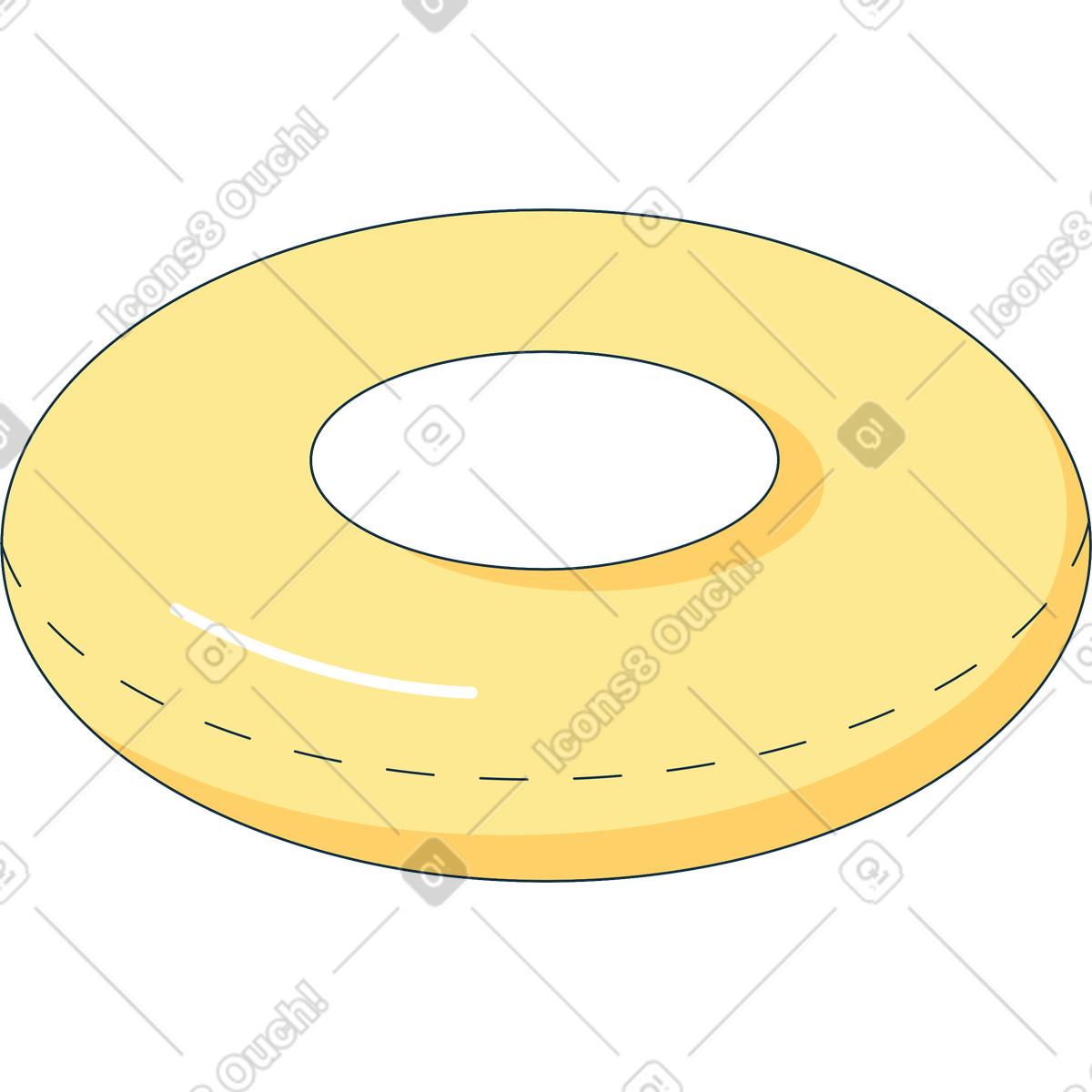Inflatable ring animated illustration in GIF, Lottie (JSON), AE