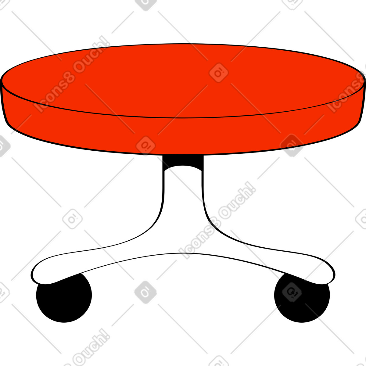 Looney スタイルの 赤い椅子 のイラストをPNG、SVG形式でダウンロード
