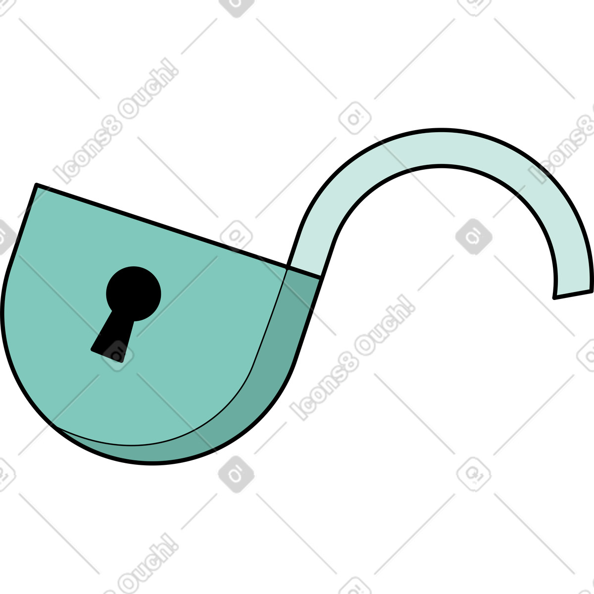 Lock illustration in Surr style download in PNG, SVG