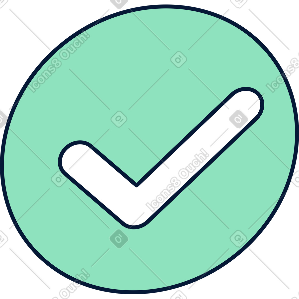 Checkmark in circle illustration in PNG, SVG