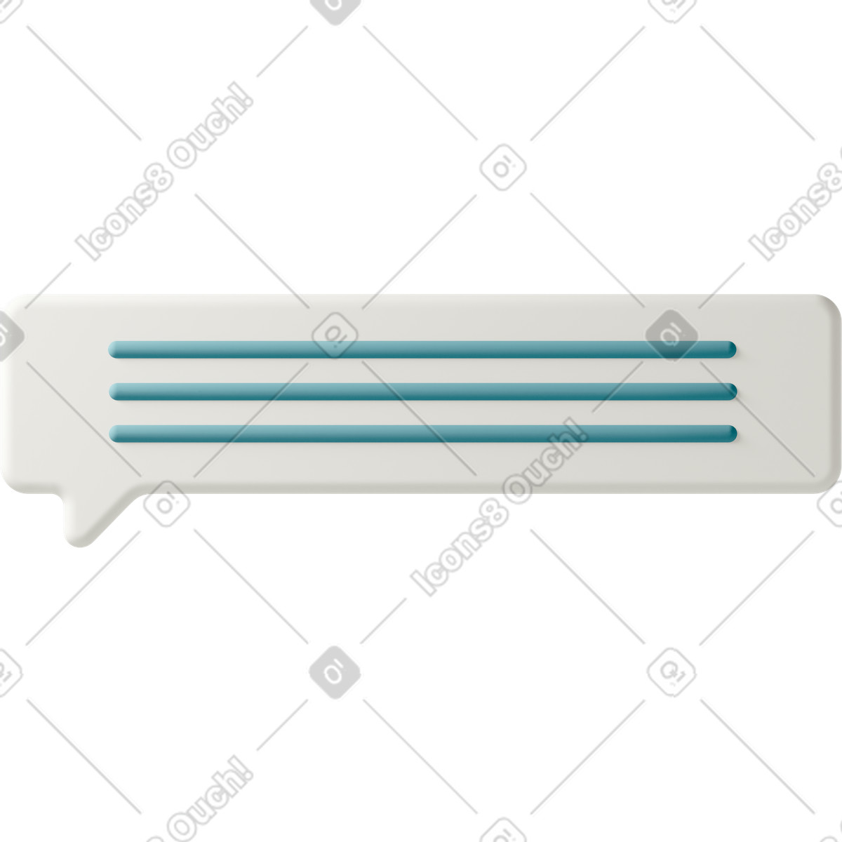 Ilustração de Message bubble down left em no estilo 3D Casual life para baixar em PNG, SVG