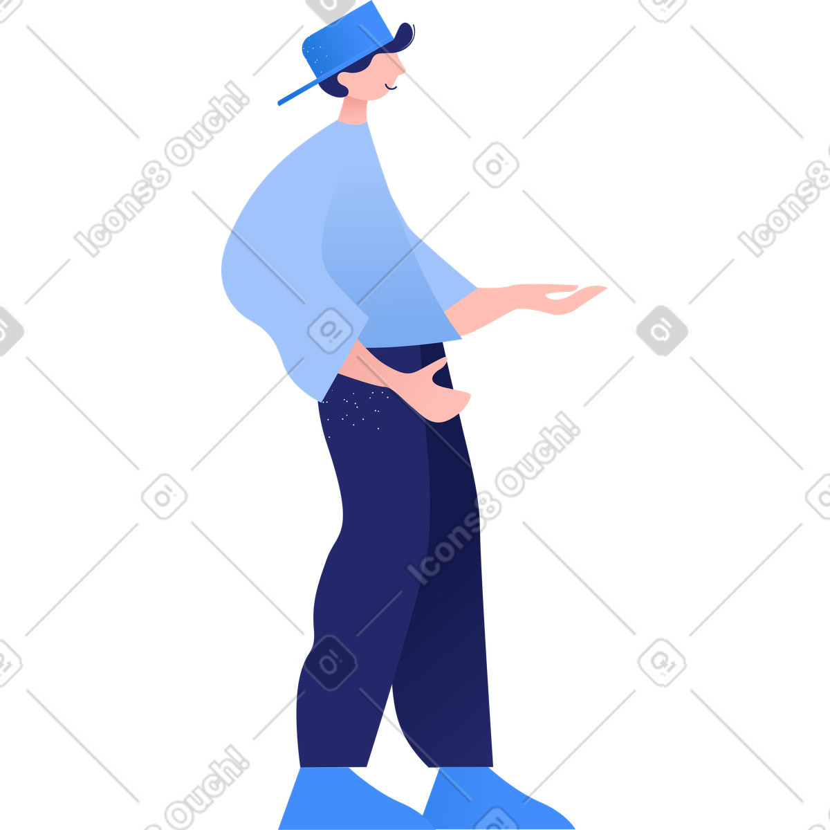 Mann-Illustration im Clip-Stil als Download in PNG, SVG