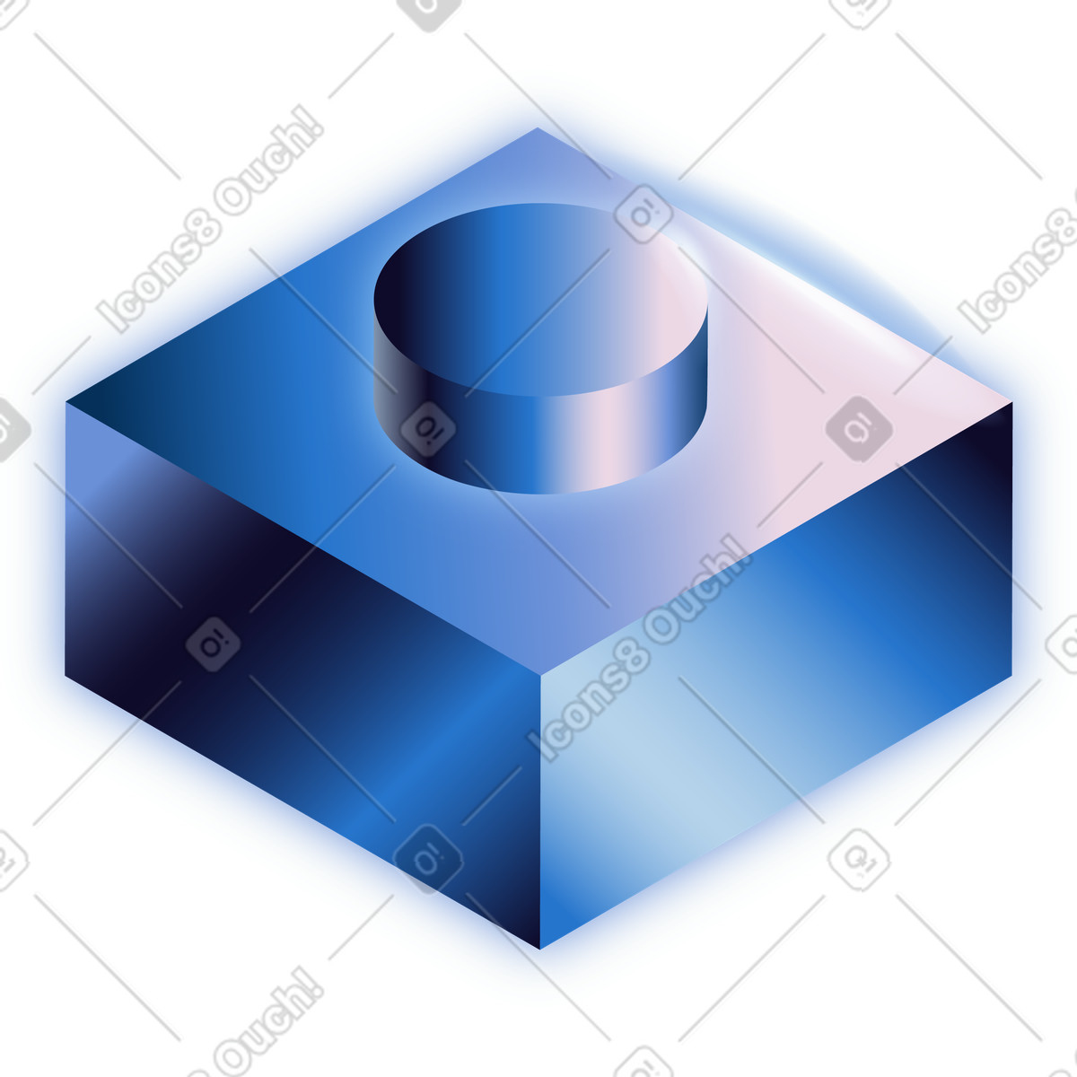 Lego-baustein-Illustration im Dimension-Stil als Download in PNG, SVG