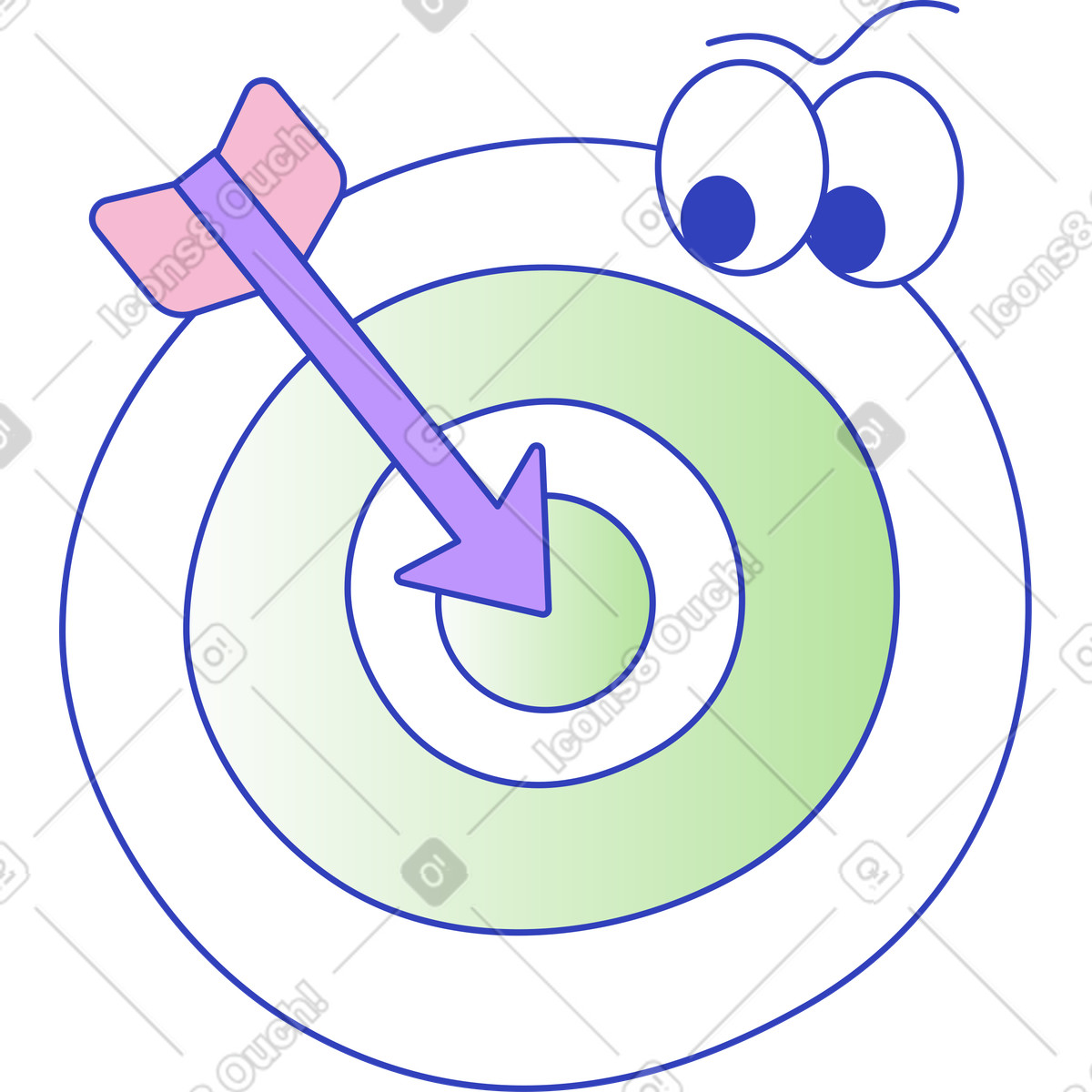 Illustration Cible avec flèche dans le style Eyeful à télécharger aux formats PNG, SVG