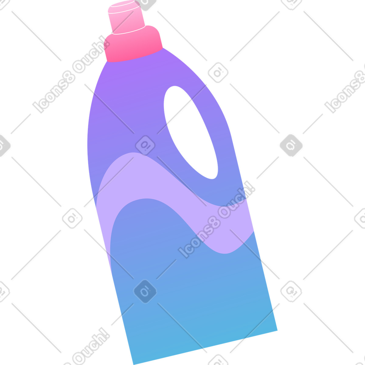 Laundry detergent bottle illustration in Florid style download in PNG, SVG