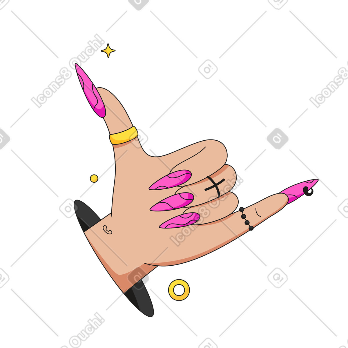 Ilustração de Me chame de mão em PNG e SVG