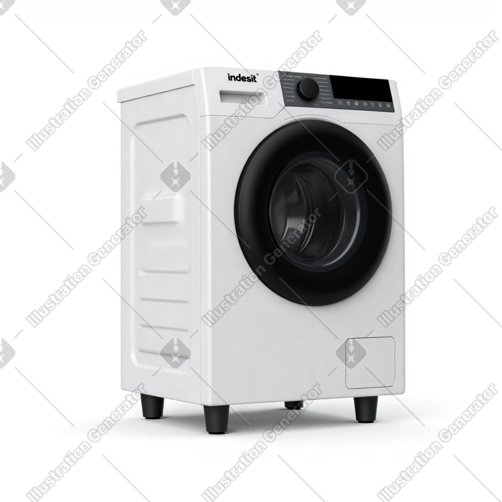 3D Business Illustration of a Modern Washing Machine Effect