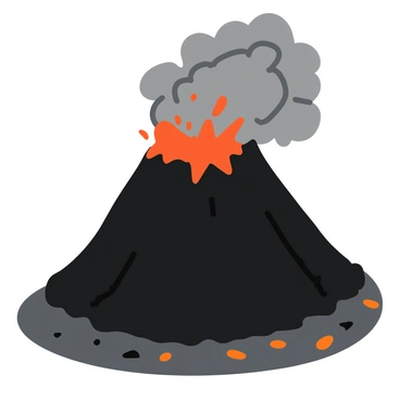 A towering, dark volcanic mountain with a jagged peak, identified as "Mount Doom," rises ominously against the sky. Thick, swirling clouds of smoke billow from the top, mingling with flickers of bright orange and red flames that burst forth sporadically. The ground around the mountain is rocky and barren, with scattered volcanic debris. Dark, ash-filled skies create a dramatic backdrop, enhancing the sense of danger in the scene.