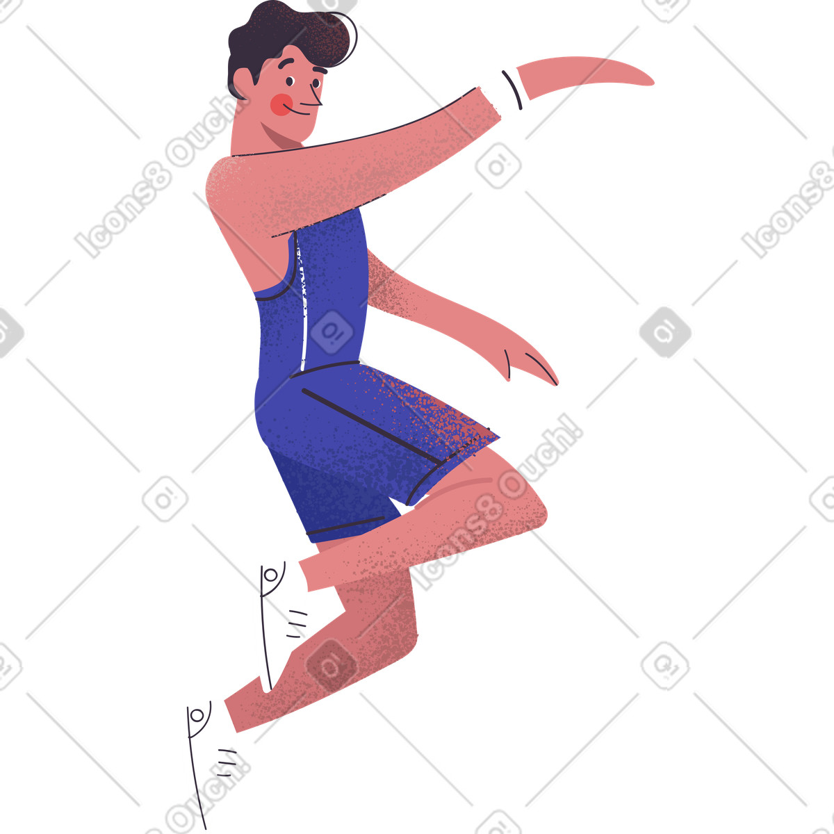 Uomo che gioca a basket illustrazione in stile Pale scarica in PNG, SVG